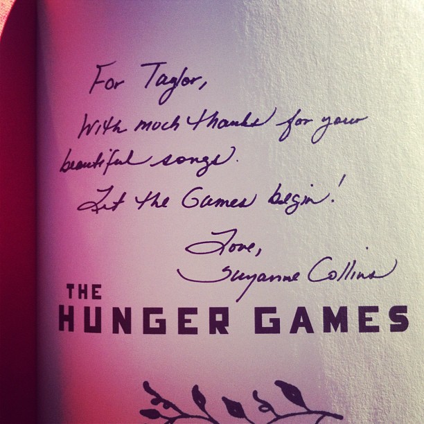 Suzanne Collins sends Taylor Swift a special thanks for her Hunger
